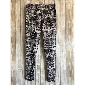 Essenza NY Leggings Skinny Yoga Fitness Pants Aztec Black Purple M Medium